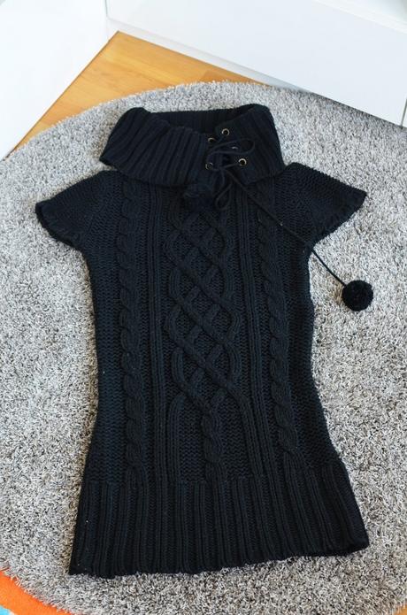Pletené minišaty / vesta s rolákem, c&a,xs