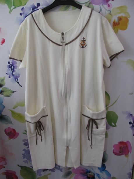 Dámský krátký froté župan propínací na zip, xl