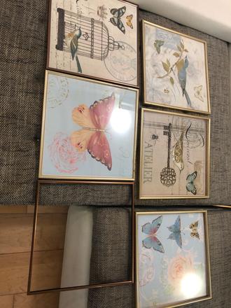 6 ramu na obrazky ctverec 40x40 zlate,medene,