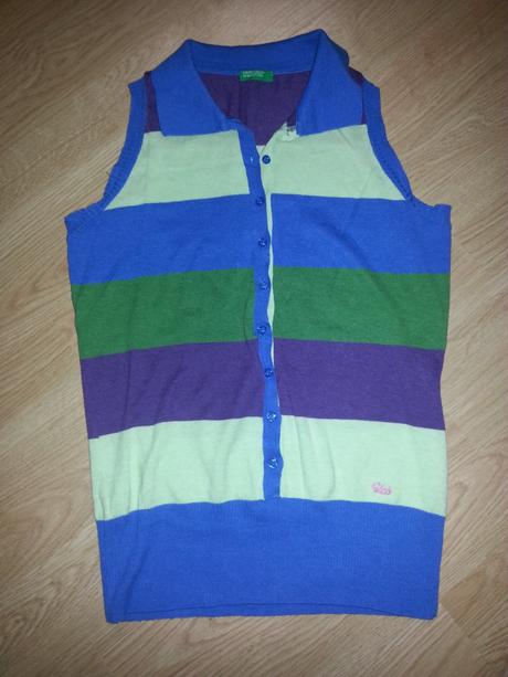 Pruhovaná vestička na knoflíčky, benetton,l