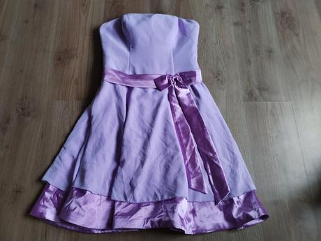 Lila fialové šaty bez ramínek vel m 38, m