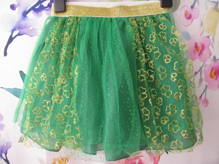 Tylová zlato zelená dívčí sukně, 104