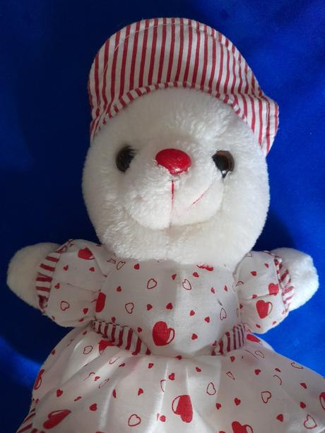 Medvídek v šatech plyšový,