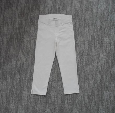 Bílé legíny tregíny džegíny kalhoty skinny 3/4, h&m,158