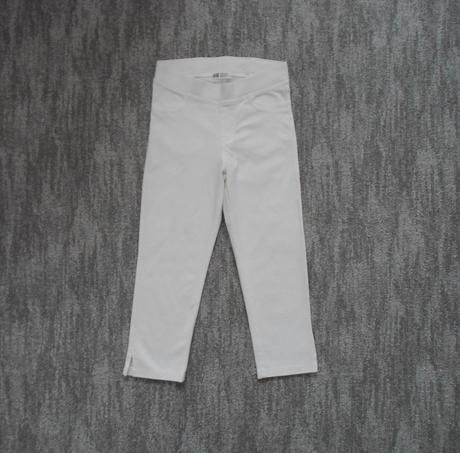 Bílé legíny tregíny džegíny kalhoty skinny 3/4, h&m,158