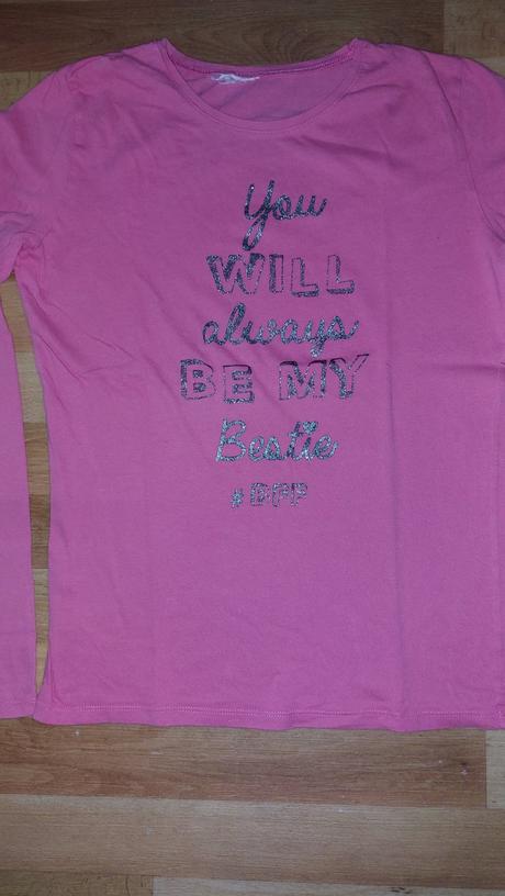 Růžové triko s nápisem,zn.c&a,vel.158/164, c&a,158