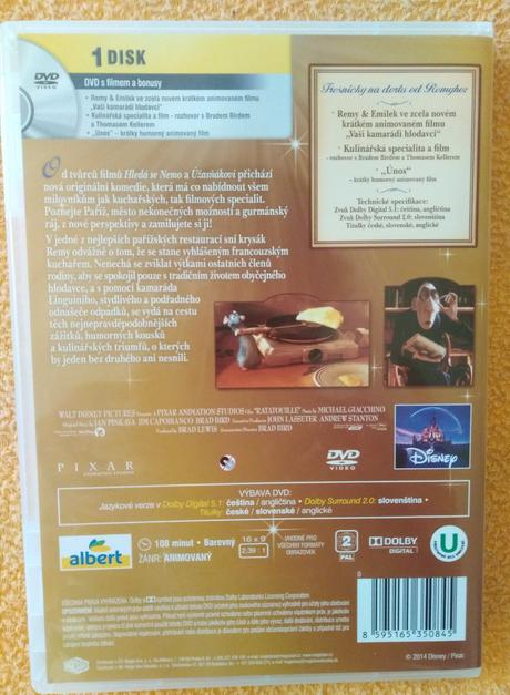 Dvd zvonilka 1 nebo ratatouille,