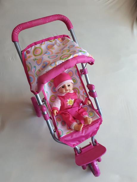 Kočárek pro panenky,trojkolka s panenkou se zvuky, 