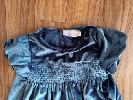 Sametové vánoční modré šatičky,  so cute, vel. 92, 92
