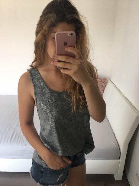 Šedostříbrné tílko h&m, vel. m, h&m,m