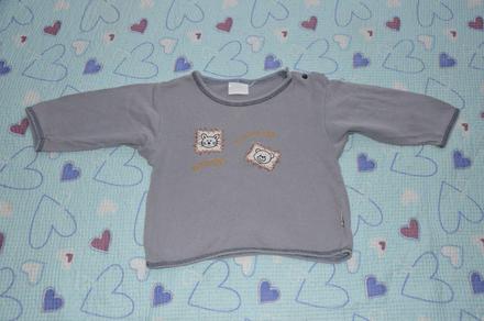 Šedé tričko dl. rukáv, se zvířátky, 86