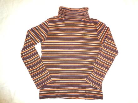 Pěkný hnědooranžový pruhovaný rolák, 128