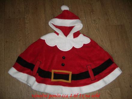 Vánoční pončo karneval cca 4-6l 1x na sobě,