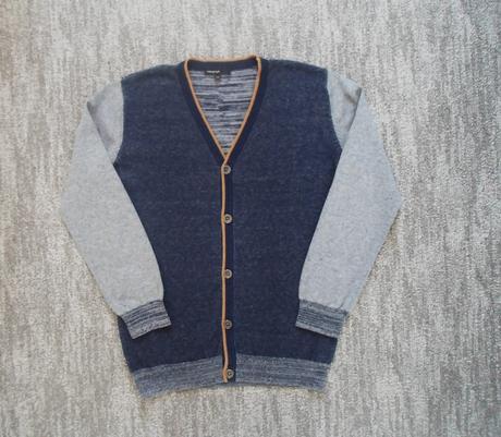 Modrý svetr svetřík knoflíčky, marks & spencer,146