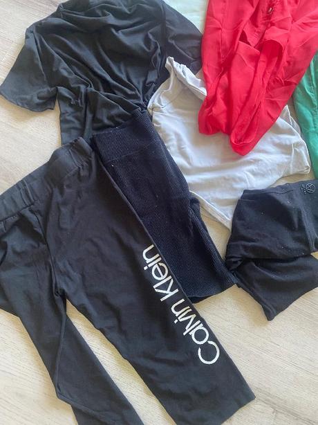 Pěkný set oblečení kalhoty,bunda,body,trika 38/m, m