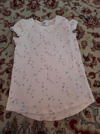 Tričko s třpytivými motýlky, h&m,134