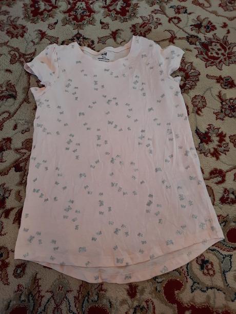 Tričko s třpytivými motýlky, h&m,134