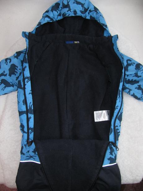 Zimní kombinéza s kapucí s potiskem zvířátek, lupilu,80