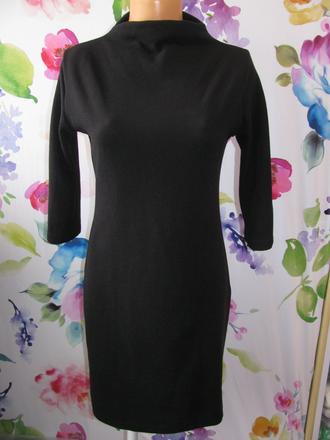 Černé pouzdrové šaty s 3/4 rukávy-jaro, podzim, m
