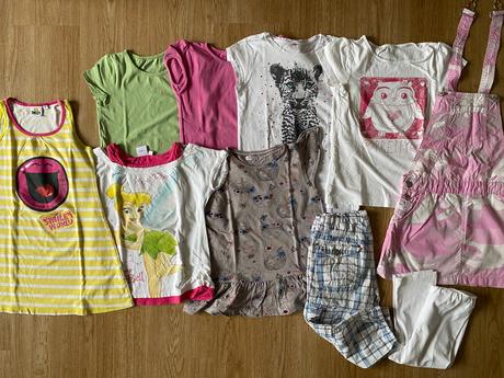 Letní dívčí set-trička, legíny, sukně-12+9 ks, dopodopo,122