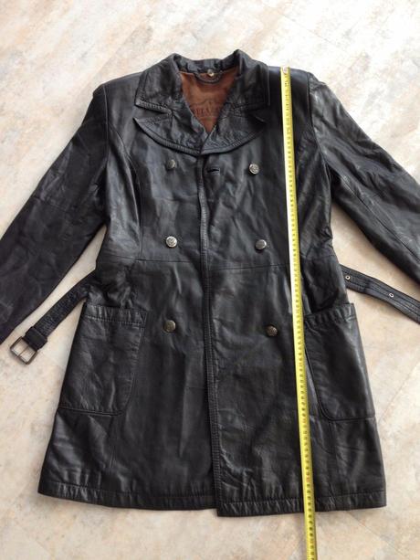 Černý army kabát pravá kůže elazar vel.36-38,s,m, s