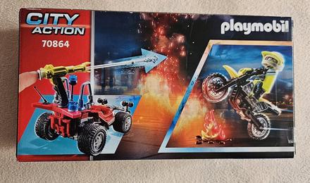 Playmobil action 70864 - hasičské auto, motorka,