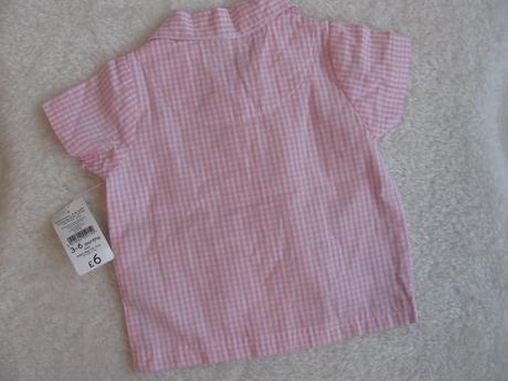 Plátěná propínací halenka 3-6 měs., nutmeg,68