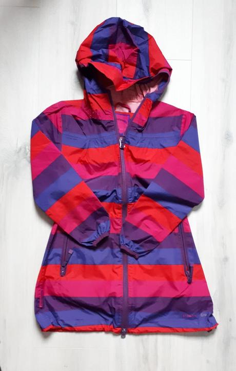 Barevný pruhovaný šusťákový outdoorový kabát, 116