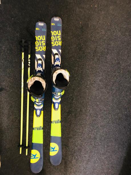 Lyže rossignol 128 + boty nordica 23-23,5 +hůlky, rossignol,120-129 cm