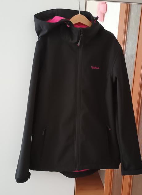 Dámská černá softshellová bunda willard + termoska, s