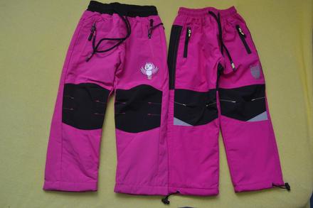Oteplené kalhoty šusťáky zimní s fleece uvnitř,98, 98