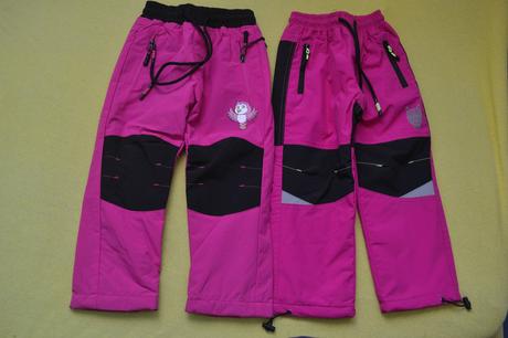 Oteplené kalhoty šusťáky zimní s fleece uvnitř,98, 98