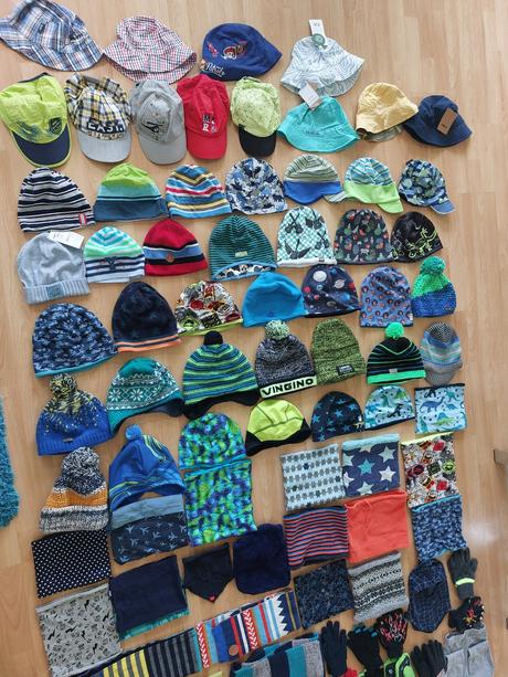 Dětská čepice, nákrčník, šála, rukavice, kšiltovka, 122