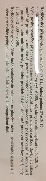 Rodičovský příspěvek, nechápu strhnutí 2000,-