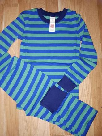 Zelené pruhované pyžamo 122 7 let, 122