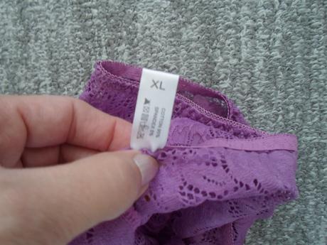 Fialové krajkové kalhotky brazilky - l, xl, l