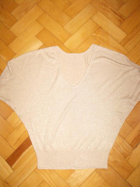 Zlatistý top s raglánovými rukávmi dorothy perkins, dorothy perkins,xs