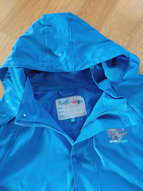 Bunda pogumovaná zateplená, modrá v. 128-134, kugo,128