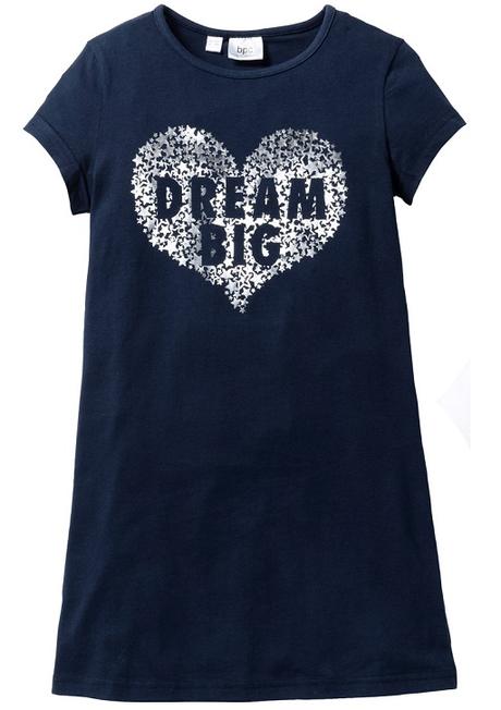 2-pack noční košile dlouhá trička tmavá+bílá, bonprix,152 / 158