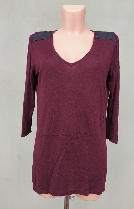 Vínový dlouhý svetřík h&m - vel.s, h&m,s