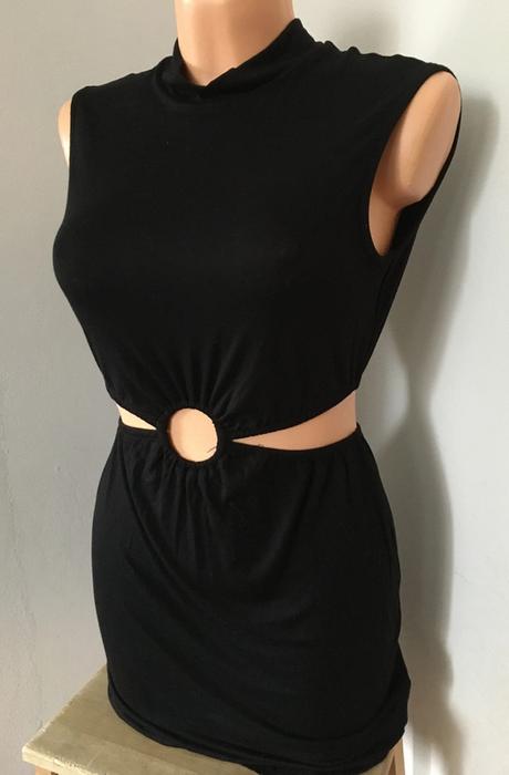 Vel. 36 černé úpletové šaty, 36