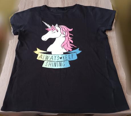 Dívčí triko černé krátký rukáv unicorn takko, takko,158