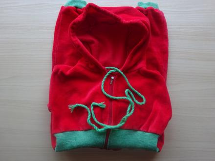 Semišový overal červený, vel. 80, 80