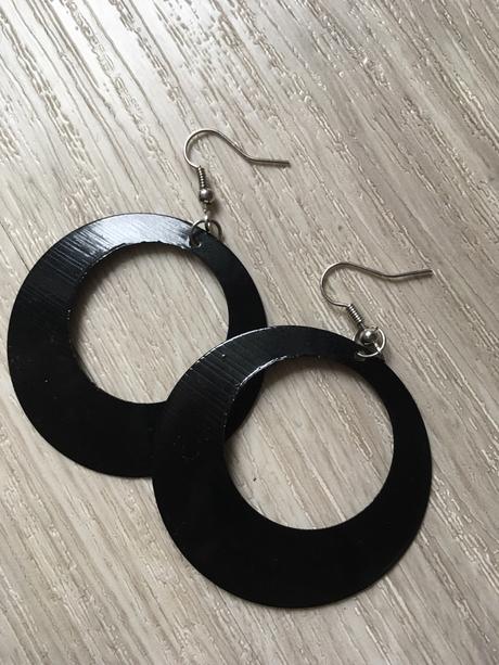 Náušnice kruhové, černé, 