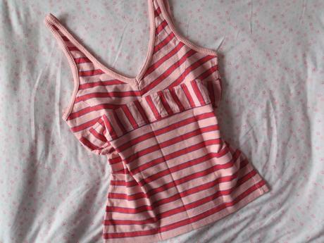 Pruhovany damsky natelnik, s