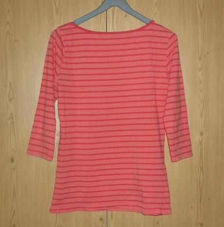 Lososově - červené proužkované tričko takko, takko,s