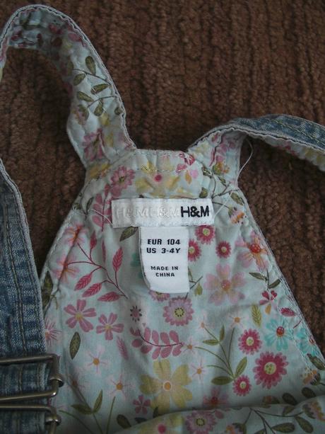 Krásné kalhoty s laclem h&m vel. 104-110, h&m,104