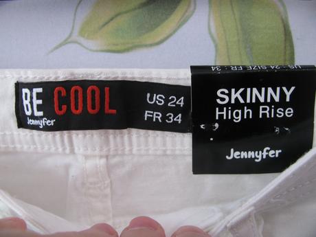 Bílé elastické džíny skiny, 32