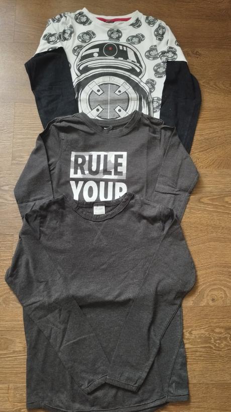 3 trika s dlouhým rukávem vel. 140, 140