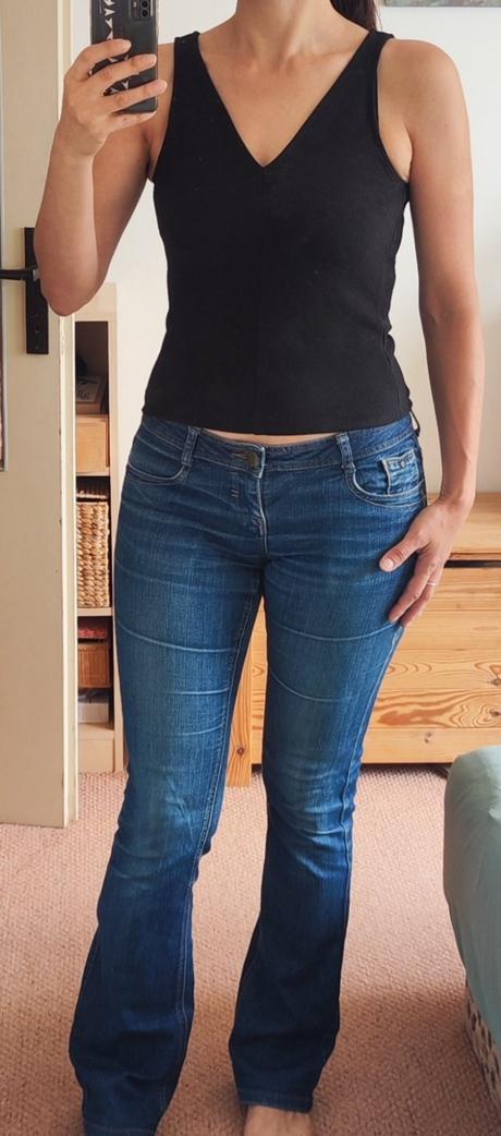 Dámské černé tílko top bez rukávů h&m, h&m,s